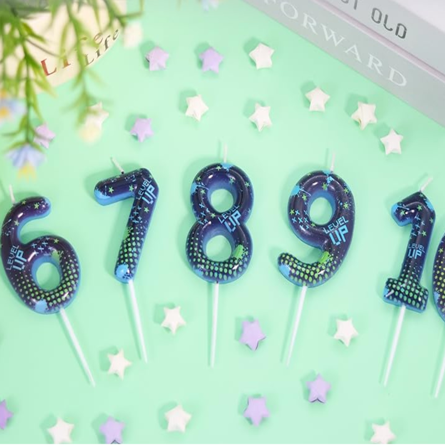 Supplies Of Candle - Bougies d'anniversaire bleues Game Boy 0-9,